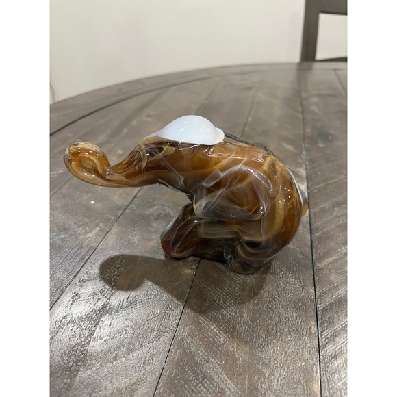 Imperial Caramel Glass Elephant Figurine‎ Brown Slag Heisley Mold - Picture 4 of 8